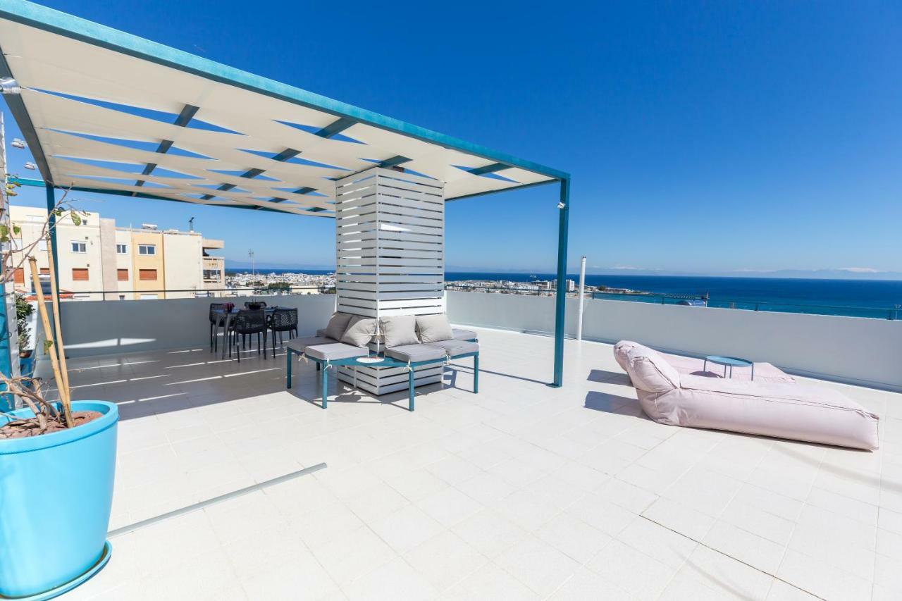 Rhodes City Groovy & Cozy Apt With Private Seaview Rooftop Terrace מראה חיצוני תמונה